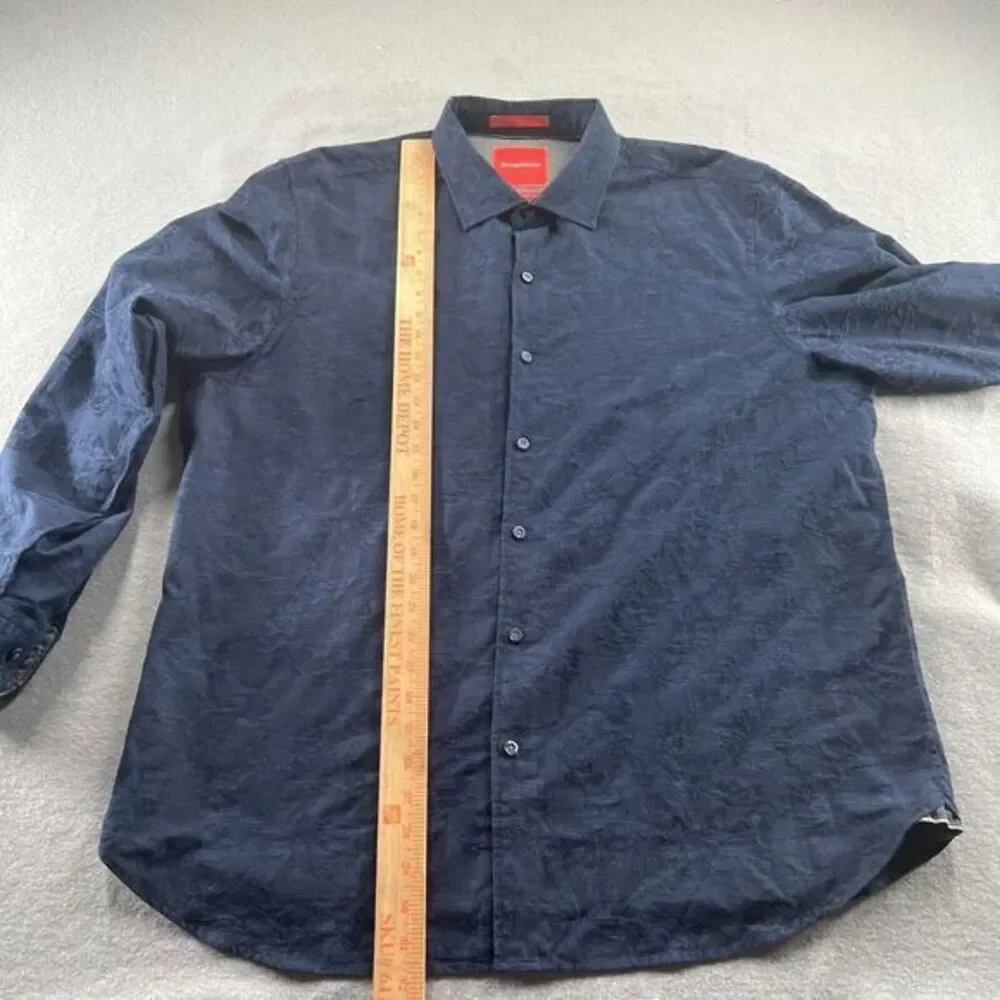 Tommy Bahama Shirt Mens Size XL Island‎ Modern Fit Jacquard Flip Cuff Textured